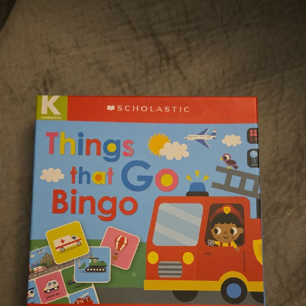Scholastic Things That Go Bingo Game - Red, Blue, Yellow